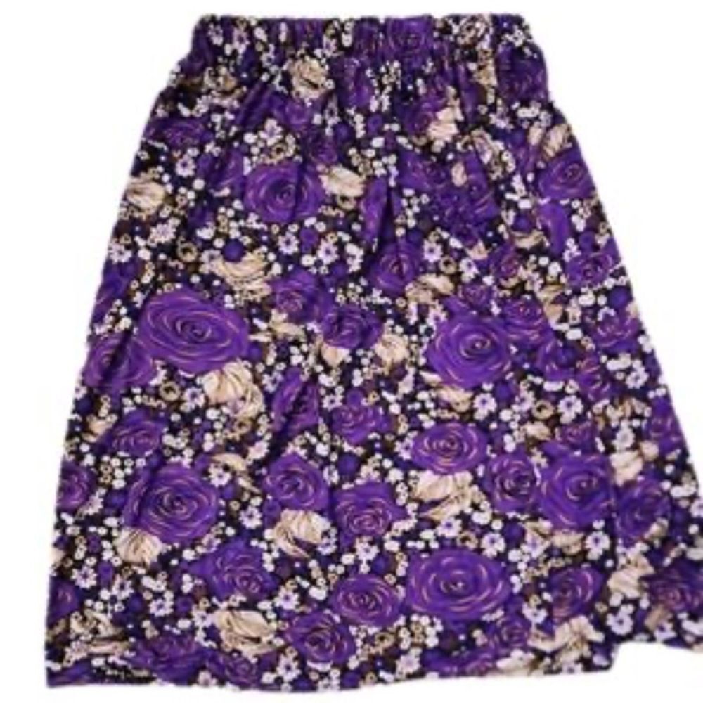 Prestige Edge Purple Smocked A-Line Midi Skirt for Casual Wear Women’s Size L